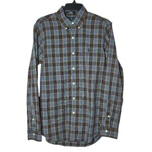 Ralph Lauren Mens Plaid Button-Down Shirt Size Medium Preppy Career Business